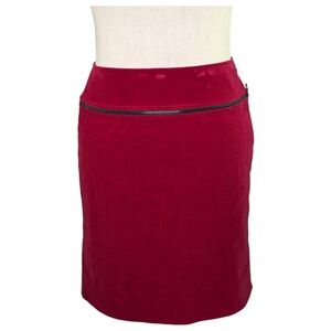 Carlisle Red Corduroy Pencil Skirt Size 8 Zip Detail Retro Y2K Work Office